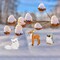 10 Pieces Forest Animals Ornaments Woodland Animal Faux Fur Plush Hanging Ornaments Family Educational Playset for Fall, Christmas, Winter Birthday Party Supplies(Animals)